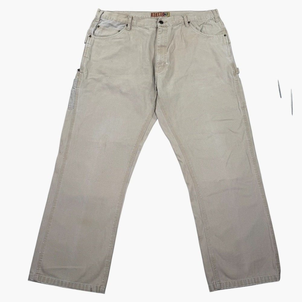 Berne Carpenter Work Pants Mens 40x32 Khaki Duck Canvas Utility Carpenter